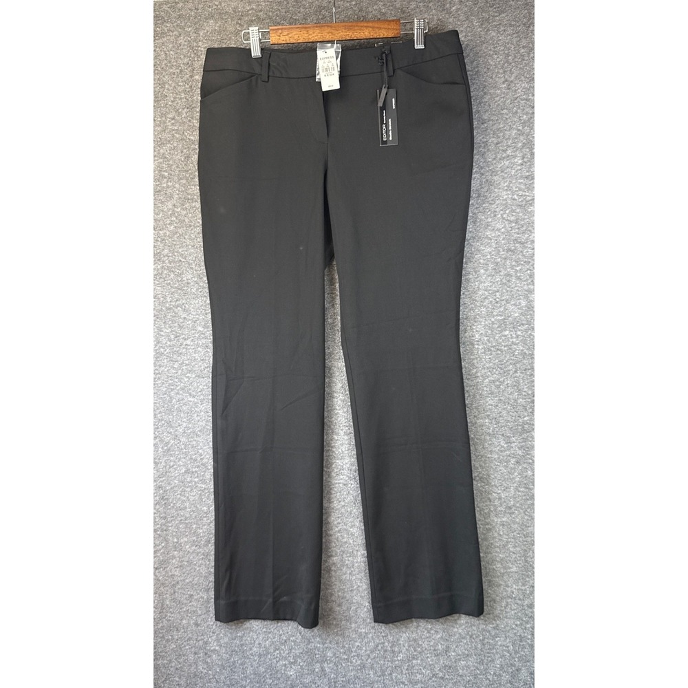 NWT Express Editor Barely Boot Pants Women 12 R Black Studio Stretch Low Rise